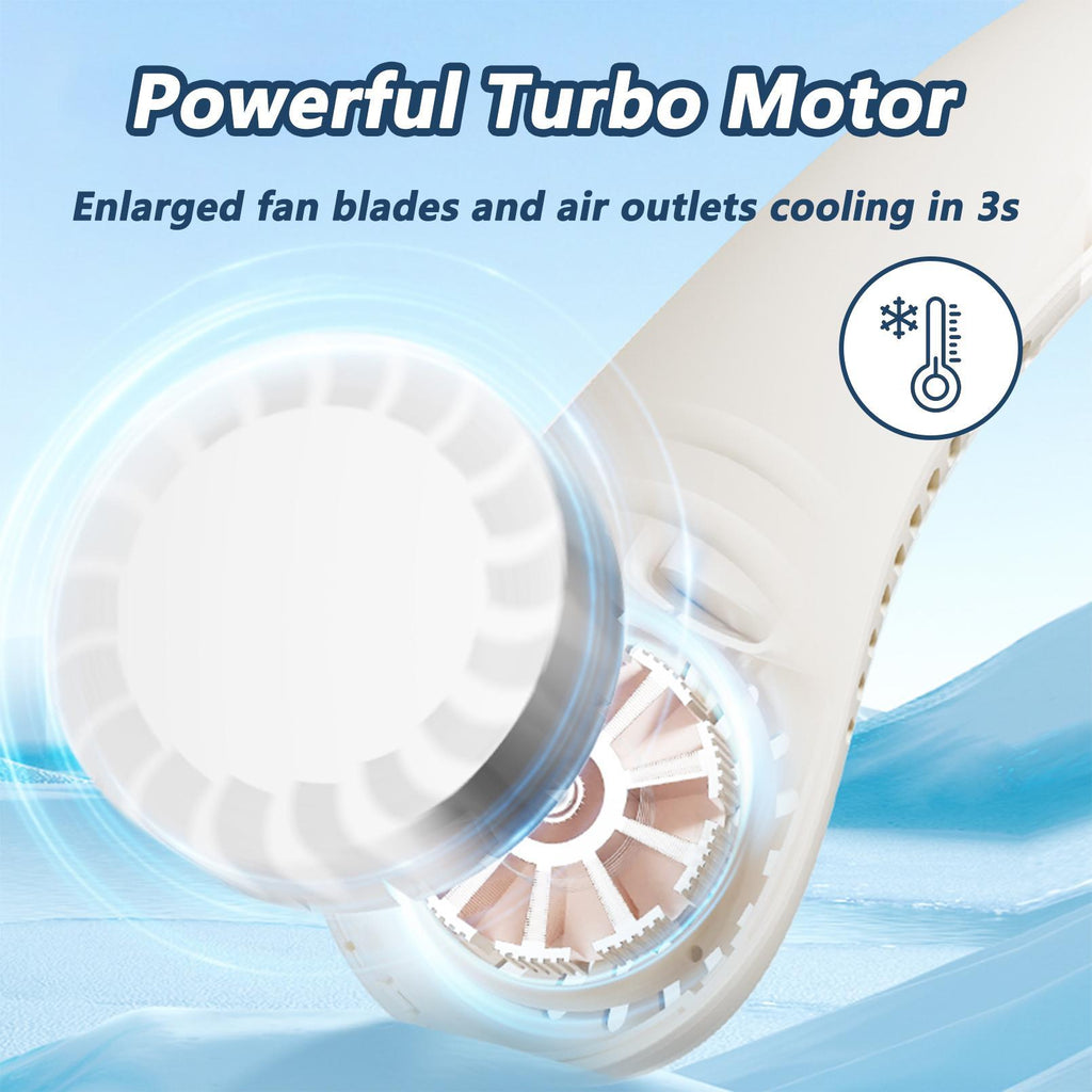 Turbo Neck-hanging Fan - An Ideal Choice For Summer Outdoors - A Must-have For Hiking, Running And Cycling.