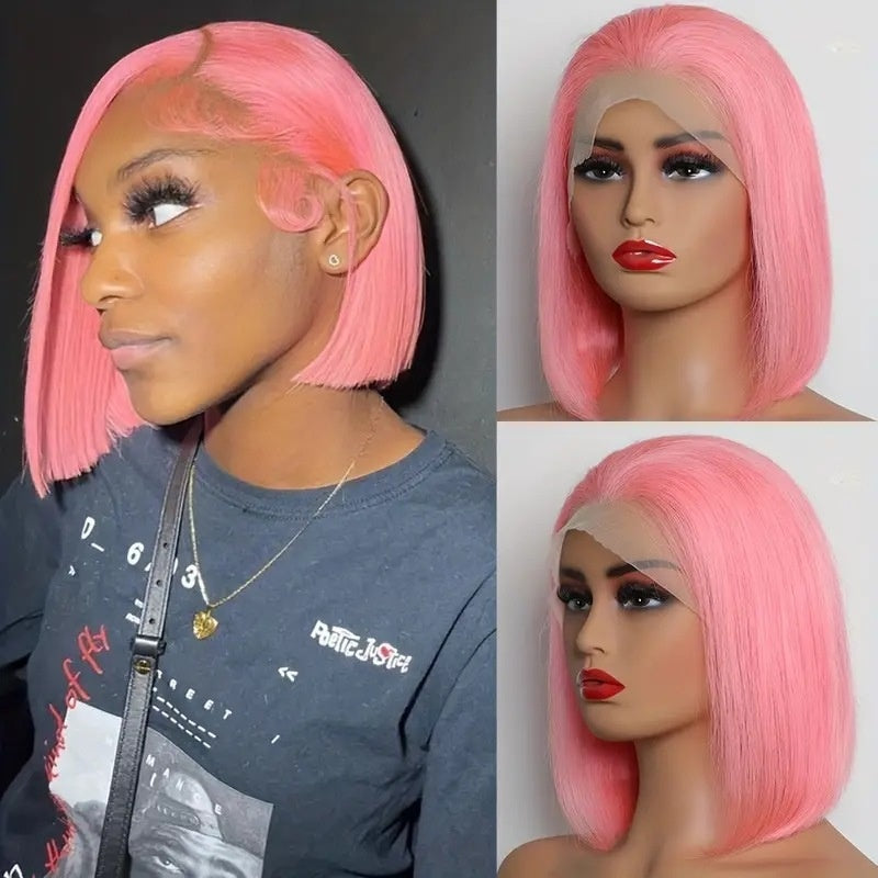 European And American Fashion Women's Short Bobhaircut Wig Chemical Fiber Front Lace Wig Head Cover